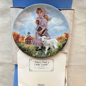"Mary Had a Little Lamb" Lmtd-Edition 1985 Mother Goose Series Collector Plate